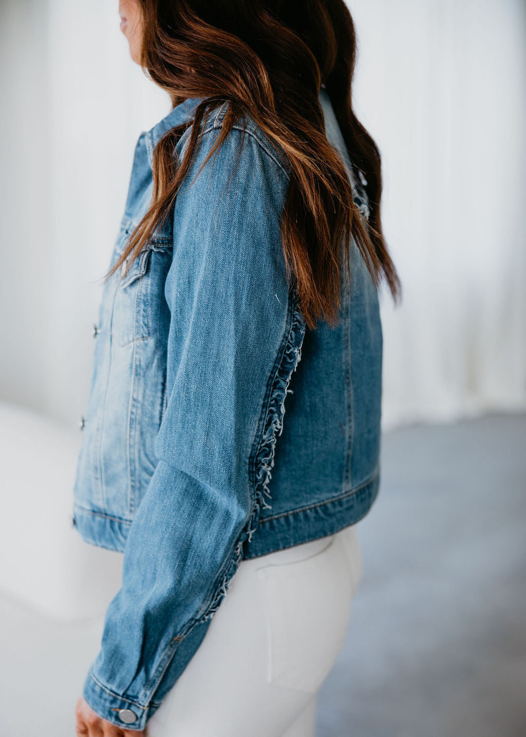 Eva Risen Ruffle Denim Jacket