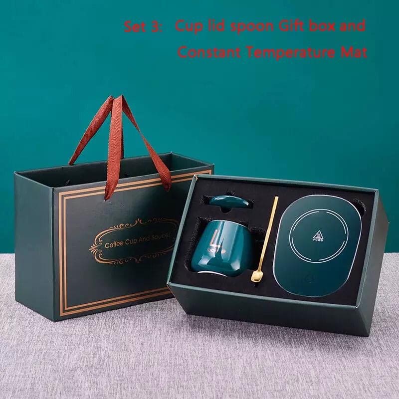 Cup Warmer Set With Ceramic Mug & Tea Spoon