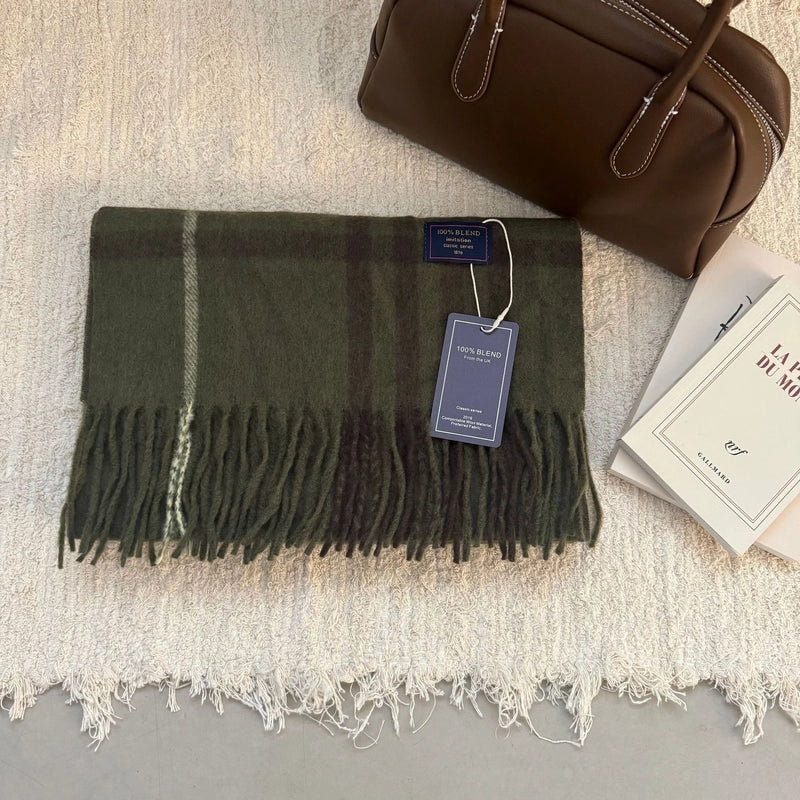 Unisex Minimalist Lattice Imitation Cashmere Scarf