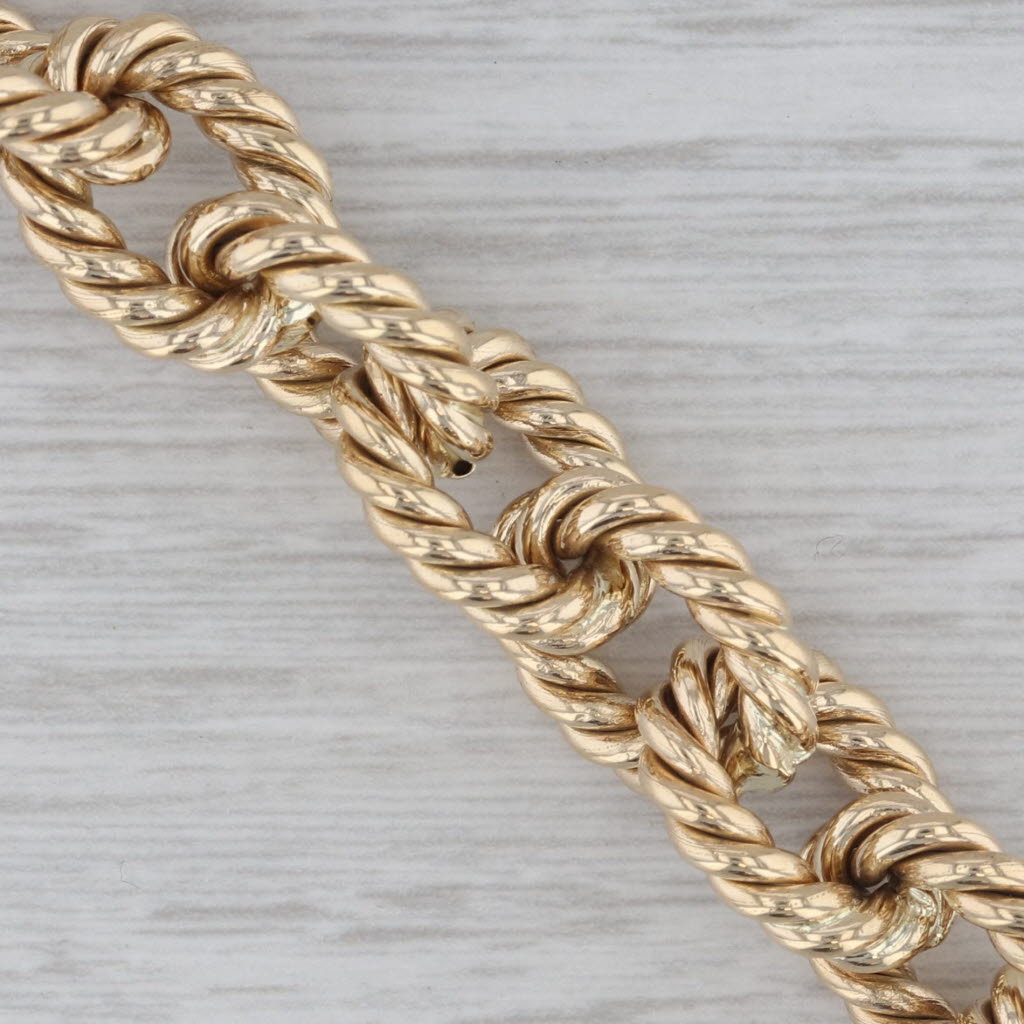7.5 Rope Link Cable Chain Bracelet 14k Yellow Gold 11.5mm