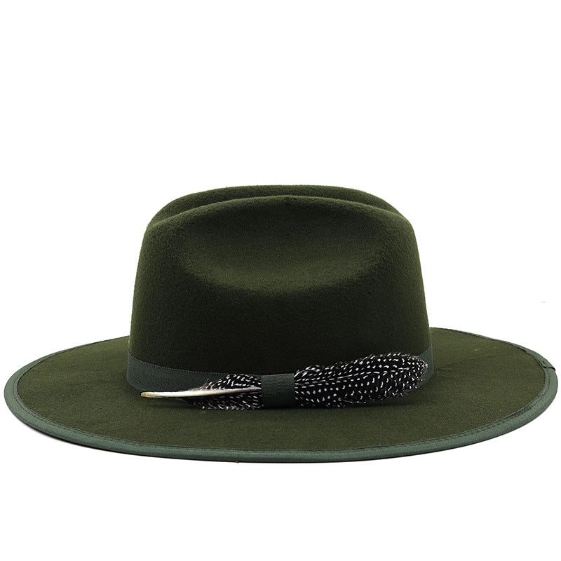 Unisex Cowboy Style Solid Color Fedora Hat