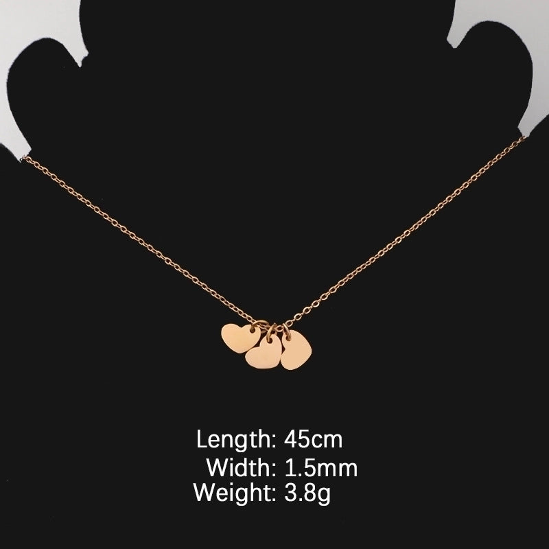 Stainless Steel 18K Gold Plated Minimalist Commute Heart Shape None Pendant Necklace