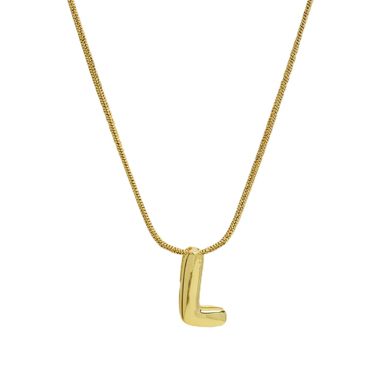 Basic Modern Style Classic Style Letter 304 Stainless Steel Brass Plating Pendant Necklace