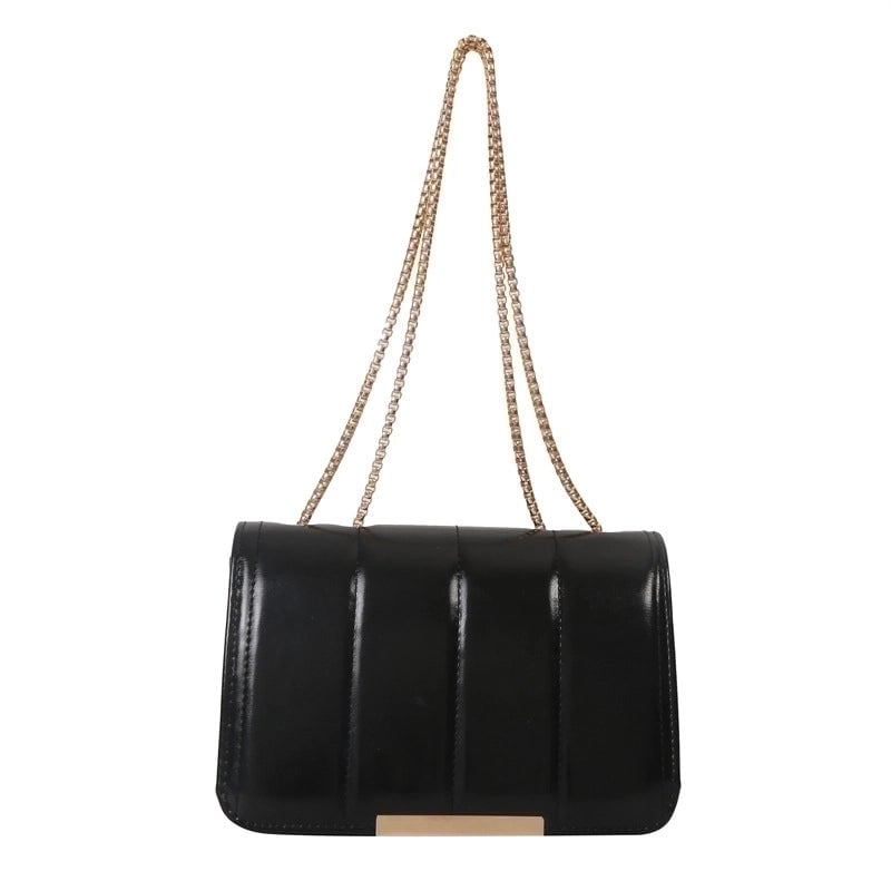 Women's Pu Leather Solid Color Vintage Style Streetwear Square Flip Cover Shoulder Bag