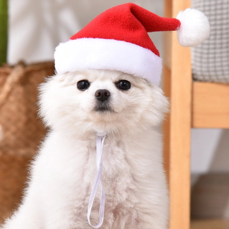 Cute Polyester Christmas Animal Santa Claus Pet Clothing
