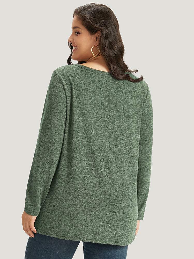 Heather Button Up Long Sleeve T-shirt