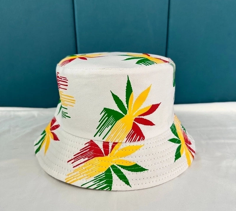 Unisex Casual Minimalist Plant Printing Wide Eaves Bucket Hat