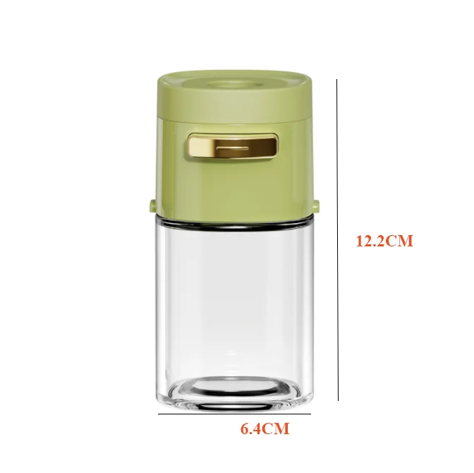 Household Quantitative PP Glass kitchen seasoning shakers spice storage jar with labels