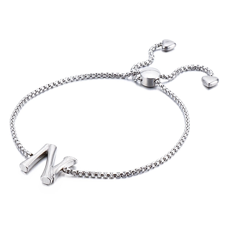 Casual Minimalist Letter Heart Shape Stainless Steel 18K Gold Plated Bracelets In Bulk