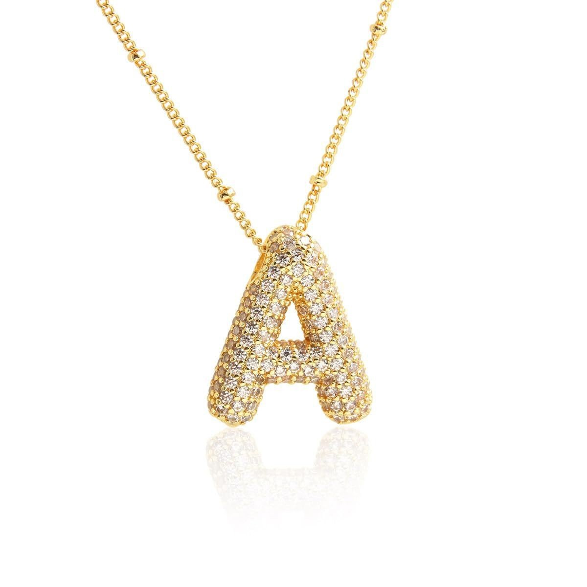 🔥Last Day 49% OFF-Diamond Bubble Letter Necklace