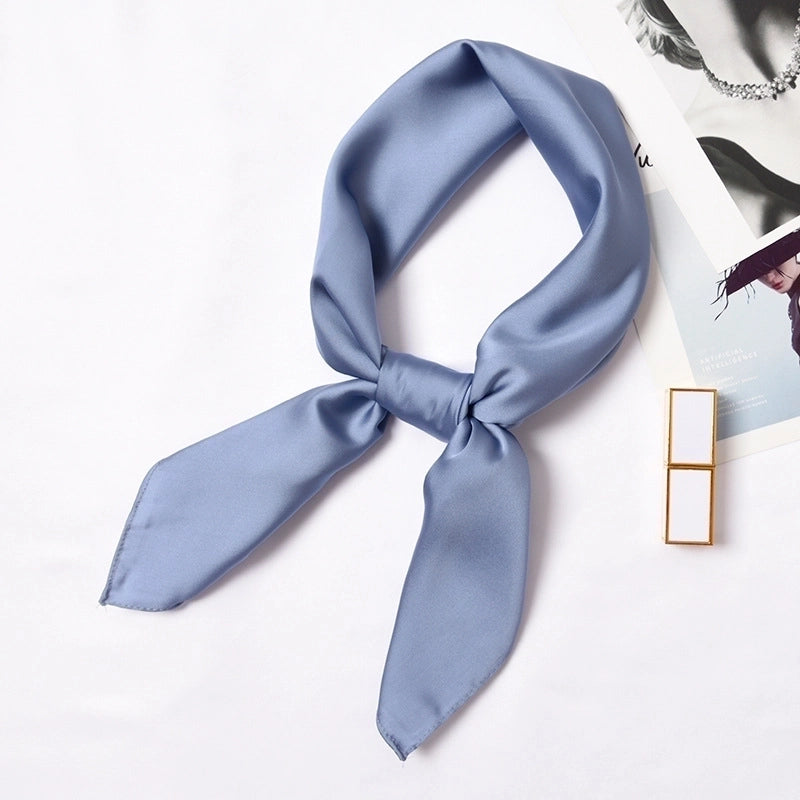 Women's Minimalist Solid Color Satin Silk Scarves