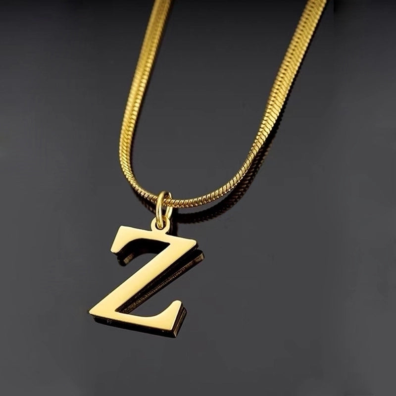 Minimalist Letter Titanium Steel Plating Necklace 1 Piece