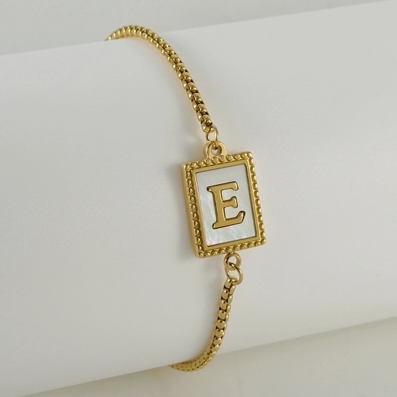 Fashion Letter 304 Stainless Steel Shell Stainless Steel Bracelets In Bulk
