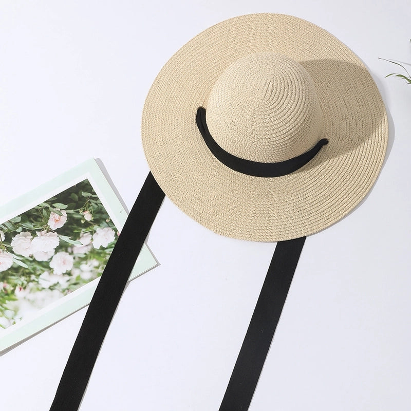 6 Pieces Women's Bohemian Solid Color Big Eaves Sun Hat
