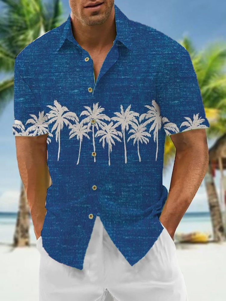 Casual Hawaiian Print Short Sleeve Pocket Shirt