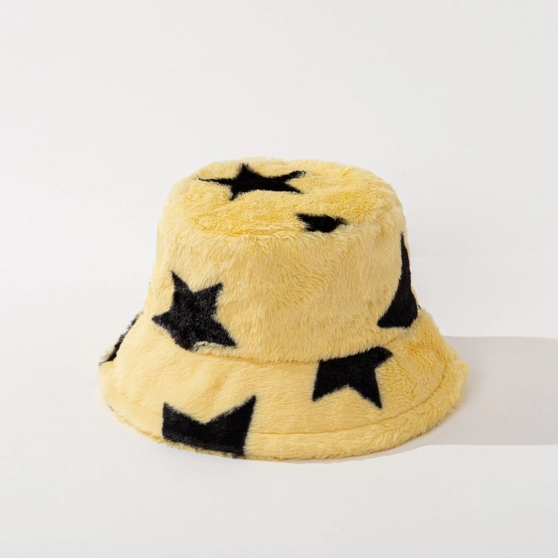 Unisex Basic Retro Classic Style Star Printing Wide Eaves Wool Cap