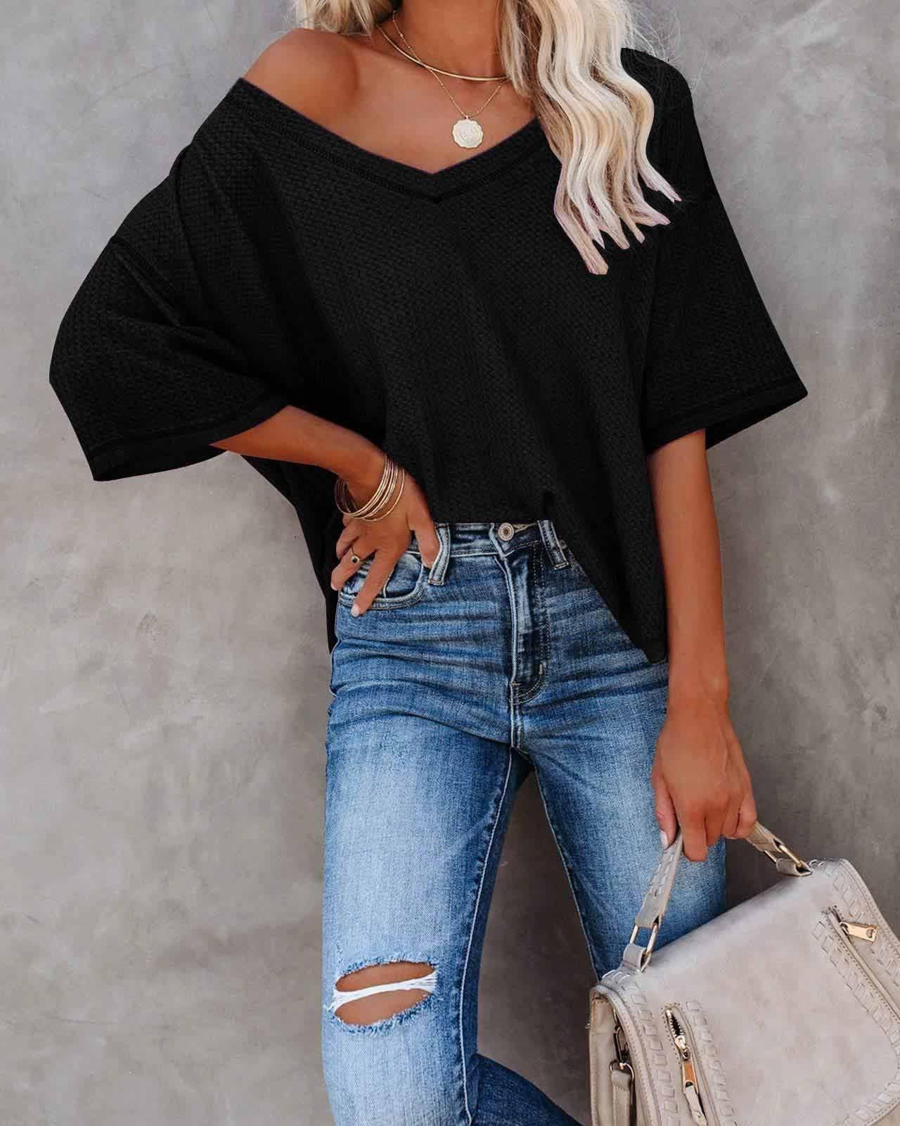 V-Neck Dolman Sleeve Top