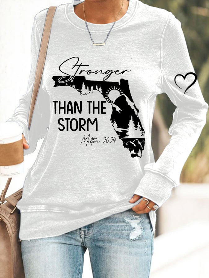 Women's Florida Hurricane Print Casual Sweatshirt