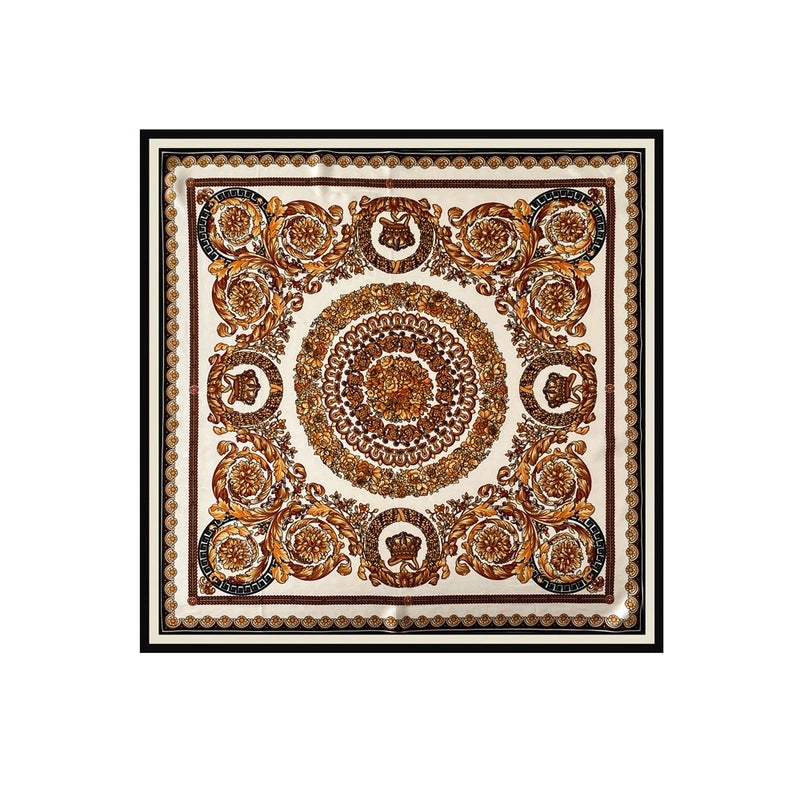Women's Vintage Style Printing Satin Printing And Dyeing Dyeing Silk Scarf Kerchief Bandanas