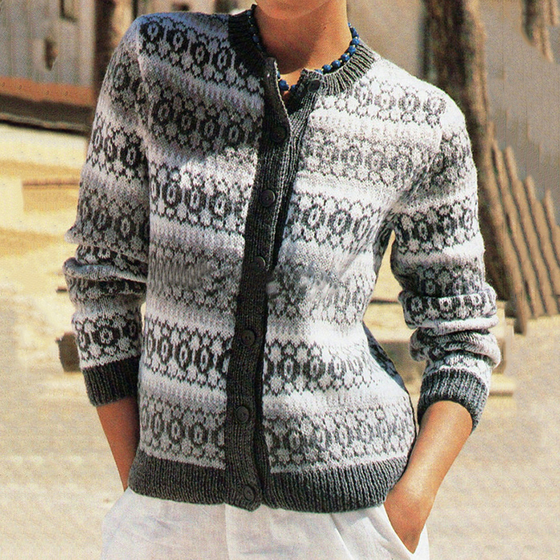 Vintage Fair Isle Knitted Print Sweater