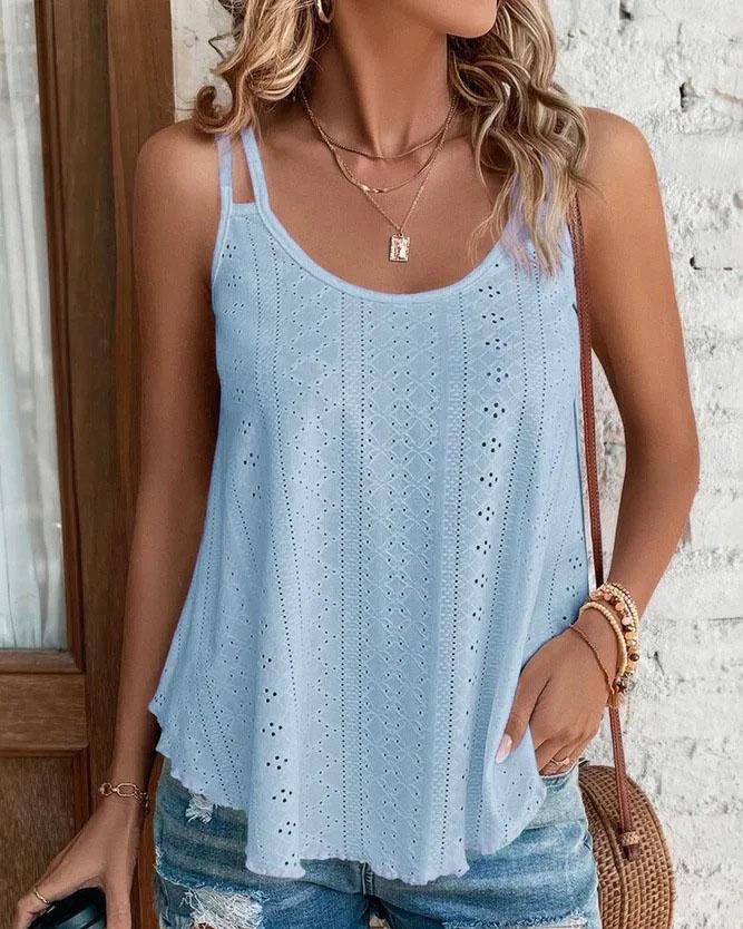 Crew Neck Sleeveless Tank Top