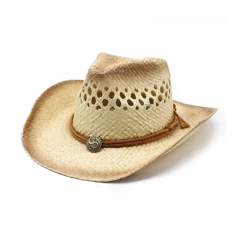 Women's Minimalist Star Patchwork Crimping Straw Hat