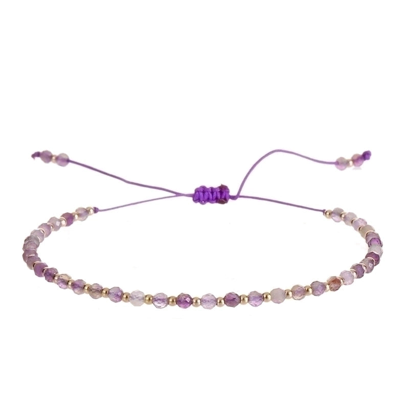 Minimalist Round Natural Stone Knitting Drawstring Bracelets