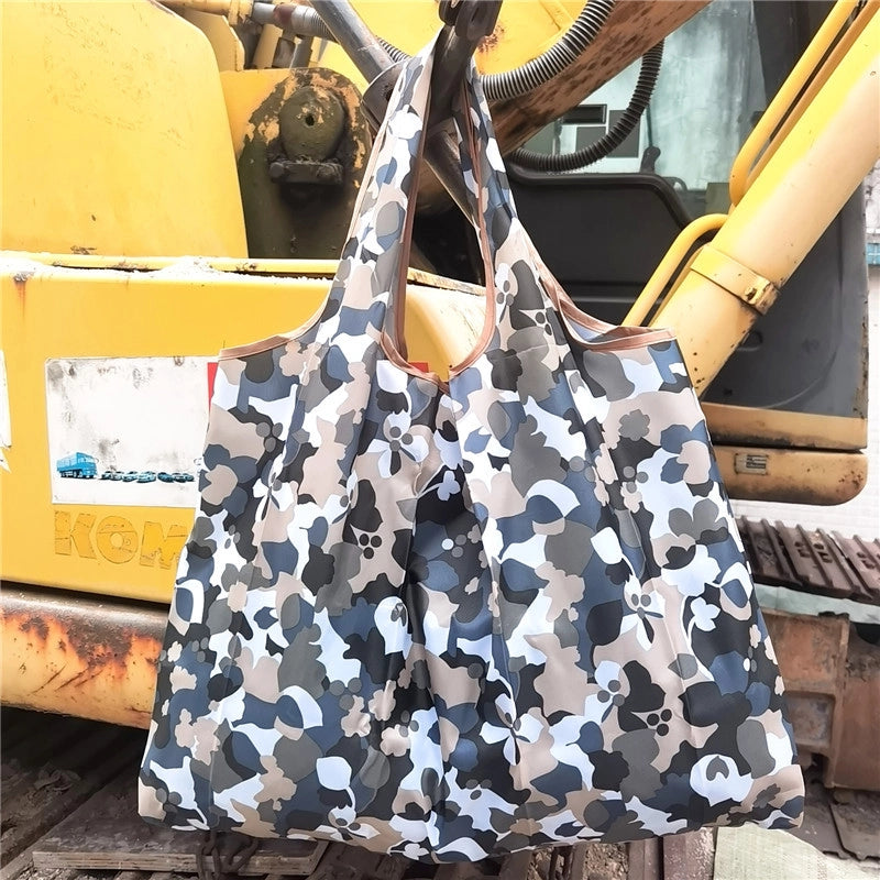 Printed Environmental Bag Large 210T Supermarket Folding Shopping Bag Thickened Tote Bag Shopping Bag