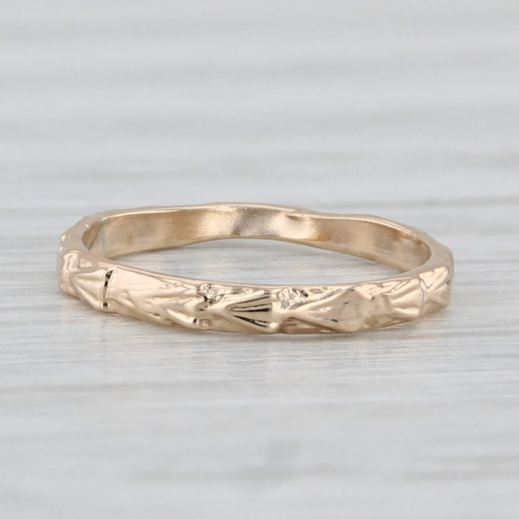 Floral Etched Baby Ring Small Size Vintage Band