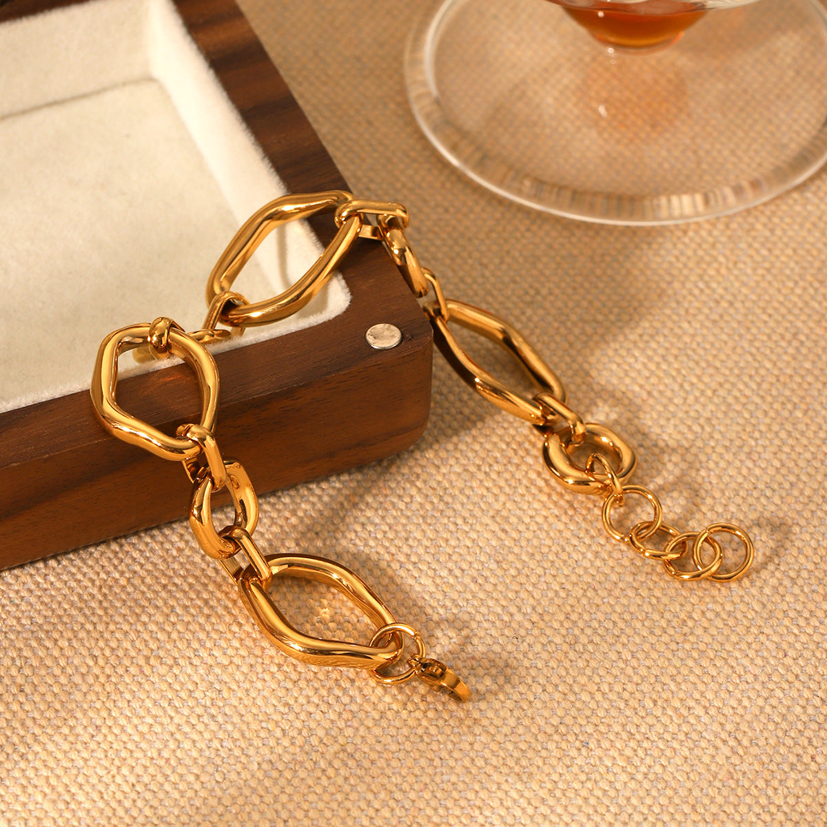 Simple Irregular Geometric Stainless Steel Bracelet Women'S Titanium Steel Jewelry