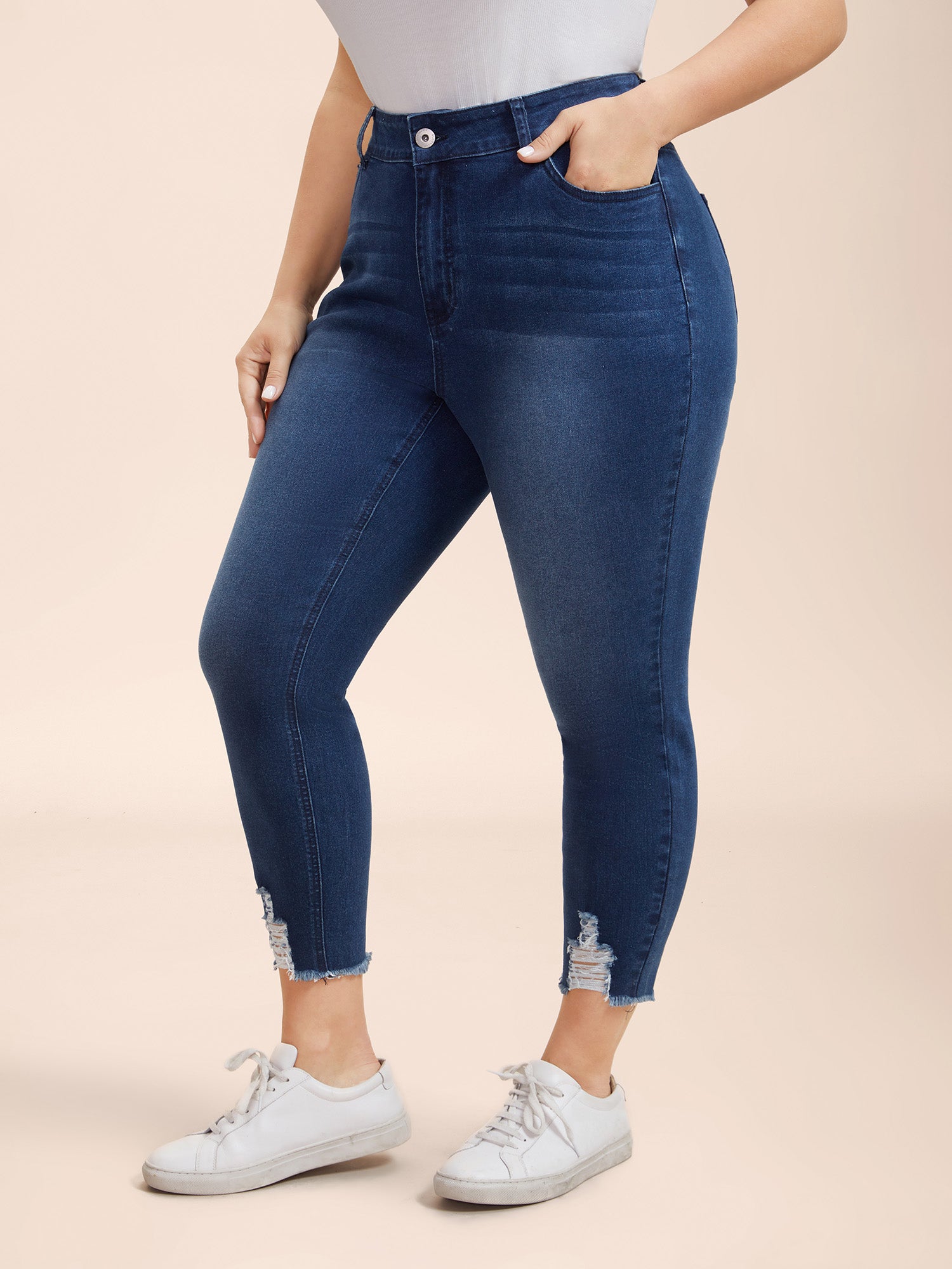 Mid-Rise Whiskered Slim-Fit Jeans