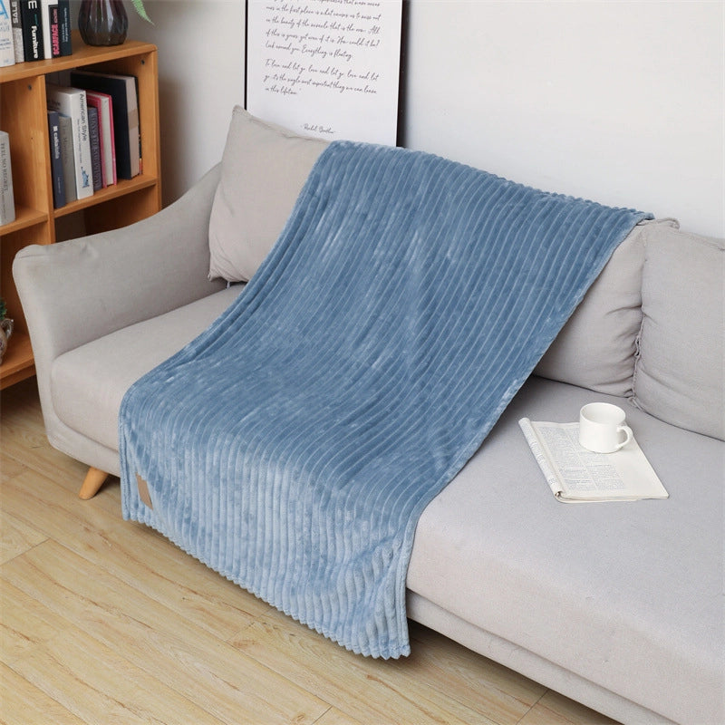 Flannel Blanket Air Conditioning Blanket Solid Color Nap Blanket Small Blanket Coral Fleece Lambswool Blanket Sofa Blanket