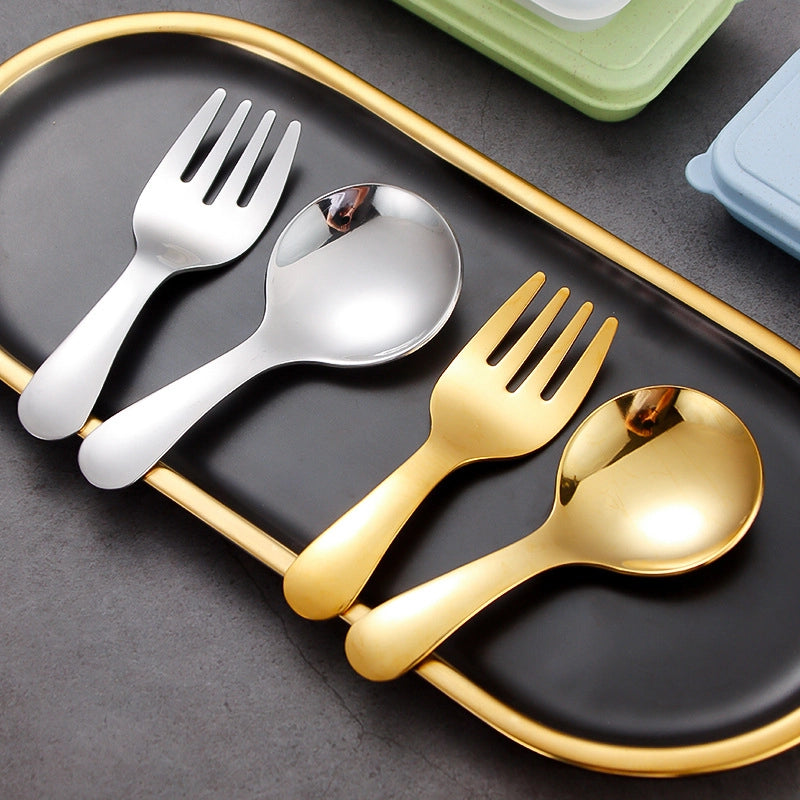 304 Stainless Steel Short Handle Spoon Mini Children's Tableware Ice Cream Dessert Spoon Tea Spoon Outdoor Travel Convenient