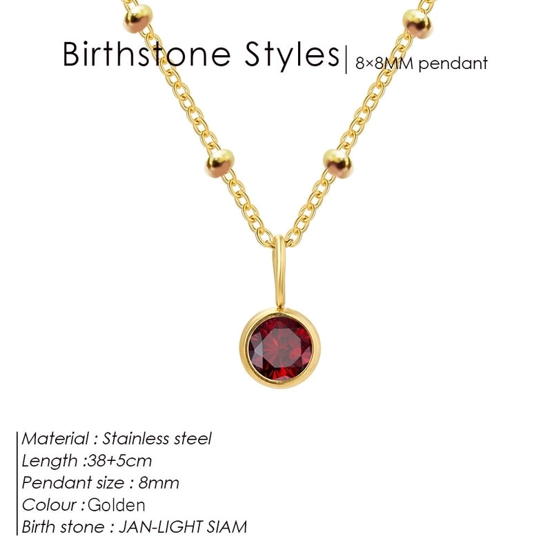 Minimalist Classic Style Geometric 316L Stainless Steel  Rhinestones Inlay Stainless Steel Necklaces
