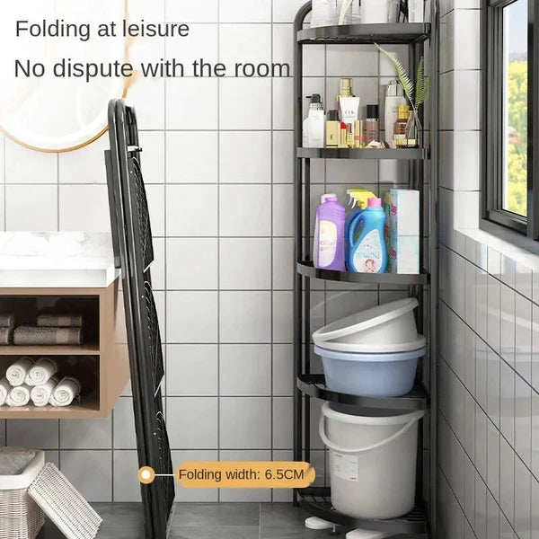FOLDABLE CORNER SHELF WITH TRIPOD BASE