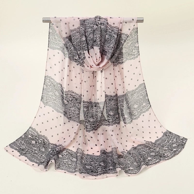 Women's Sweet Flower Chiffon Printing Silk Scarf