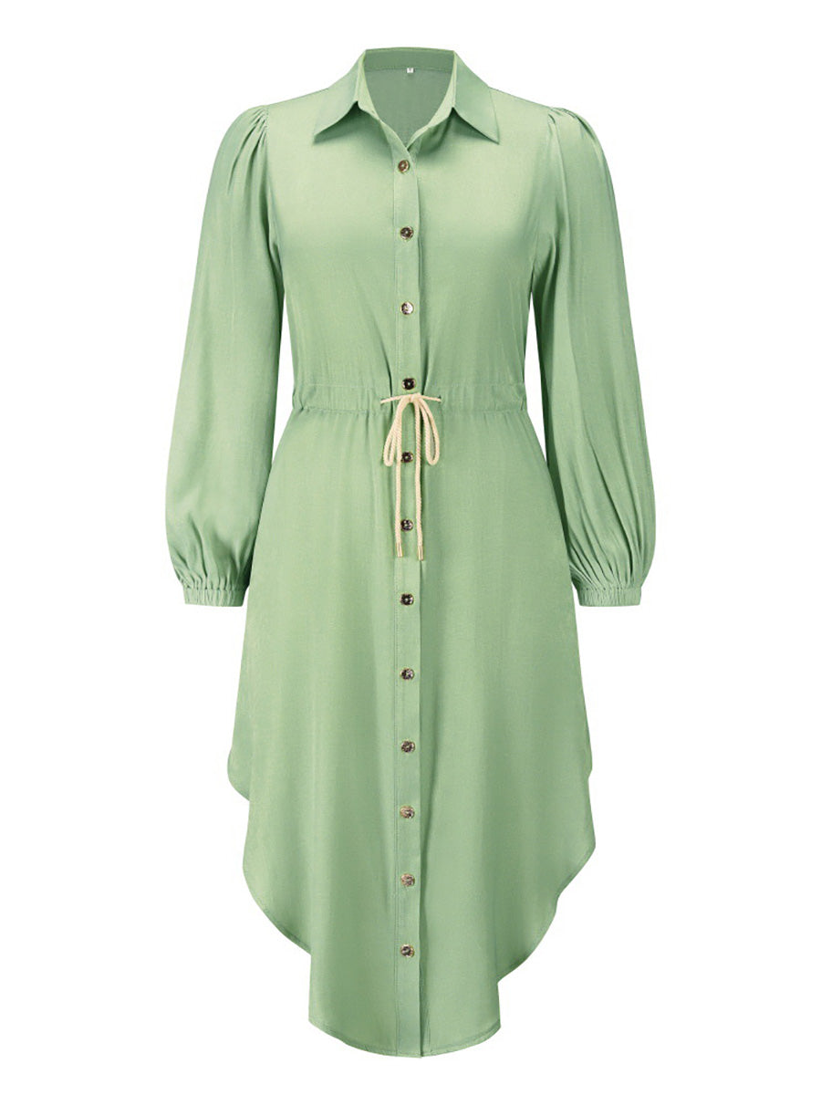 Long-Sleeved Waist-Skimming Dresses