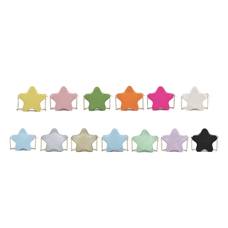Women's Medium PVC Star Cute Zipper Jelly Bag