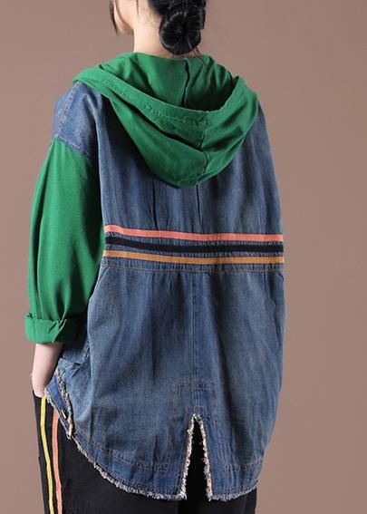 Hooded Plus Size Spring Maxi Coat Green Clothing Jackets