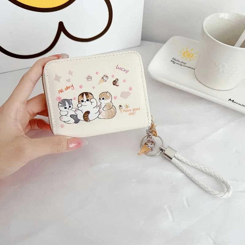 Wallet Card Bag Integrated Cute Women's Cat Cat Cartoon Large Capacity Small Korean Style Anti-degaussing