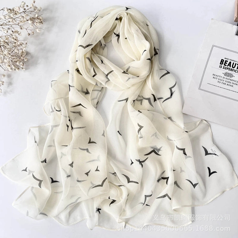 Women's Vacation Color Block Floral Polyester Silk Scarves