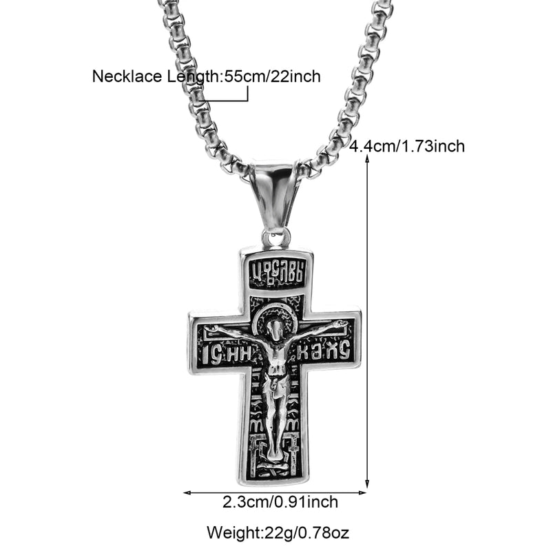 Modern Style Classic Style Portrait Cross Solid Color 304 Stainless Steel 18K Gold Plated Round Pendant Necklace