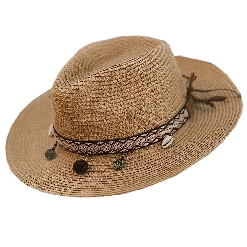 Women's Casual Ethnic Style Solid Color Big Eaves Straw Hat