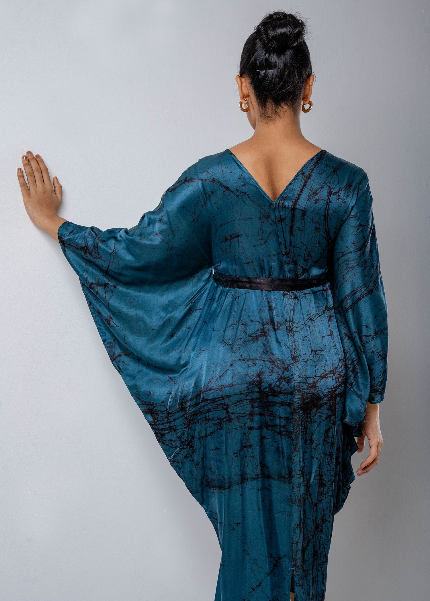 Batik Floral Draped Kaftan