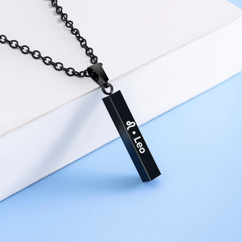 12 Constellation Stainless Steel Ing Pillar Necklace