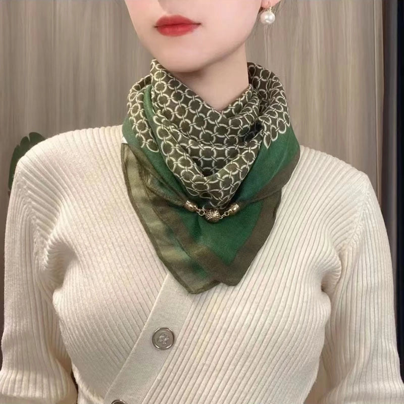 Women's Streetwear Printing Cotton And Linen Silk Scarf