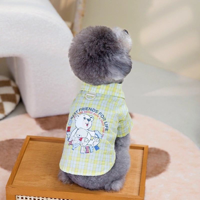 Pet Dog Shirt Pet Dog T-shirt Pet Clothes Pet Clothing Spring And Summer New 24 Bear Printed Shirt
