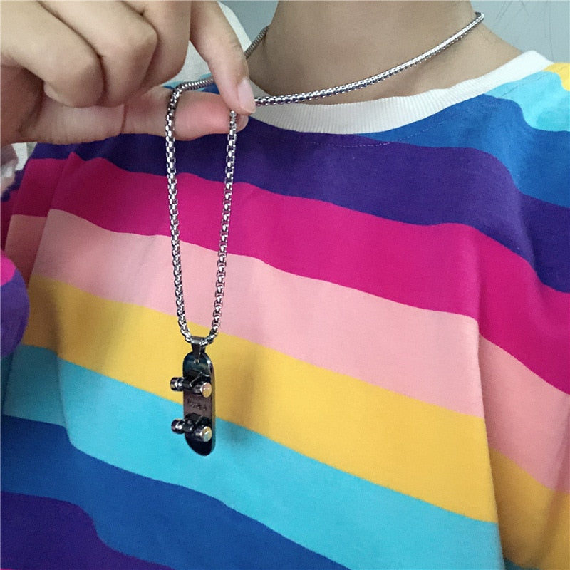 Steel Skateboard Necklace