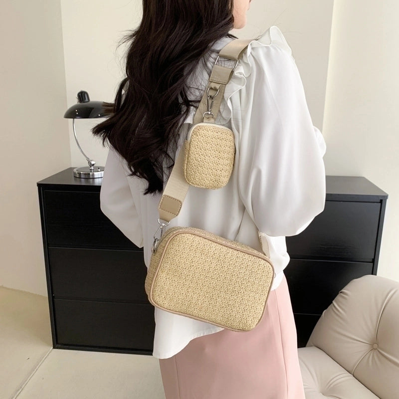 Women's Small Pu Leather Solid Color Basic Zipper Crossbody Bag
