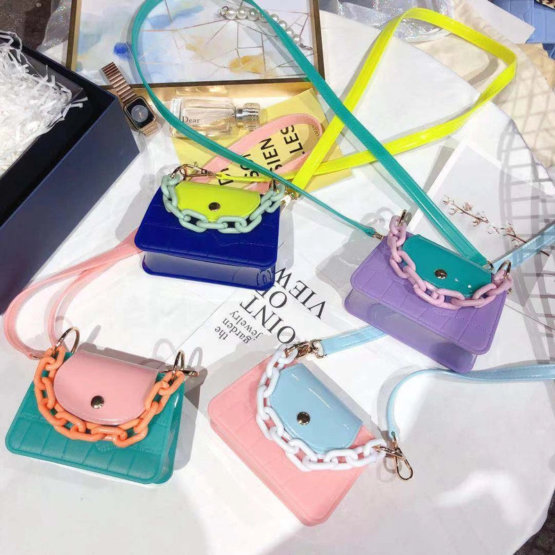 Women's Mini All Seasons Pvc Color Block Fashion Square Magnetic Buckle Square Bag